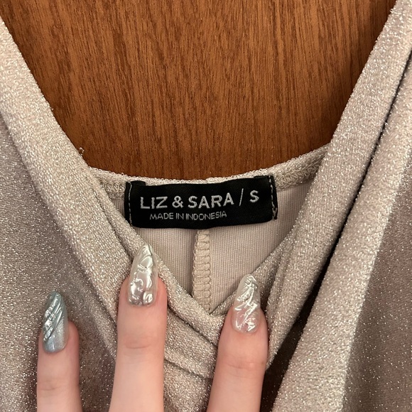 Satin Champagne Slip Maxi Dress with Side Slit - Picture 4 of 4